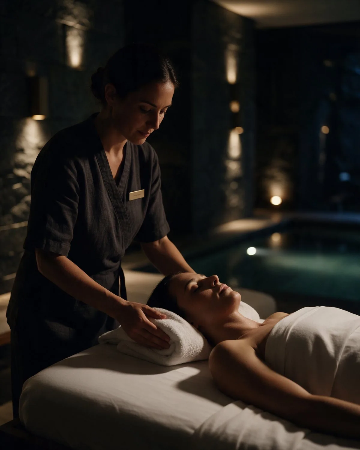 Gast im Ruhebereich eines Hotel-Spas